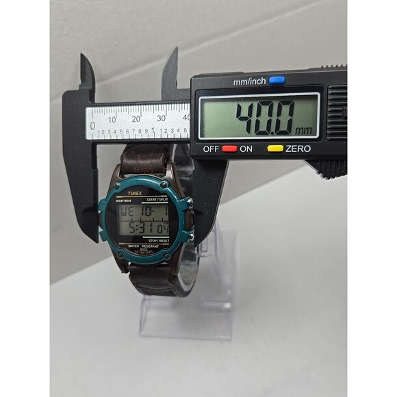 Timex Atlantis 100 Indiglo Night Mode Digital 100M New Battery 745 Teal Bezel WR - Picture 5 of 13